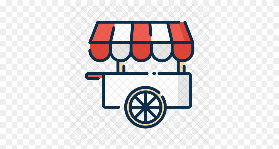 Street Food Kiosk Icon Street Food Logo, Carriage, Transportation, Vehicle, Fence Free Png