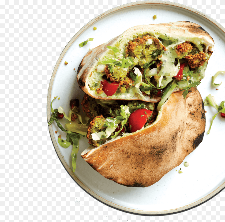 Street Food Plate Falafel Recipes, Bread, Pita, Food Presentation Free Transparent Png