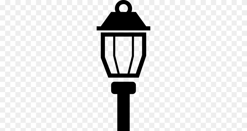 Street Light Lamp Of Vintage Style Street Icon With, Gray Free Png Download