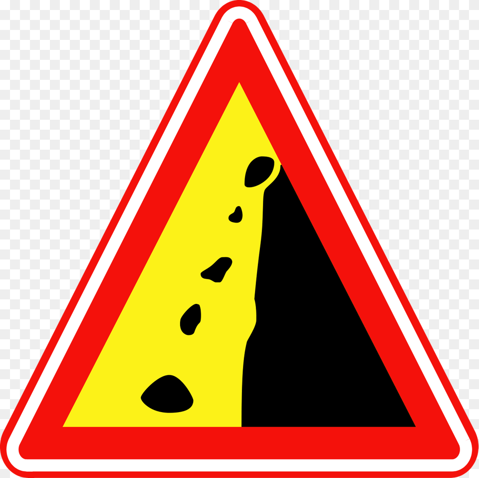 Street Sign Rocks, Symbol, Triangle, Road Sign Free Transparent Png