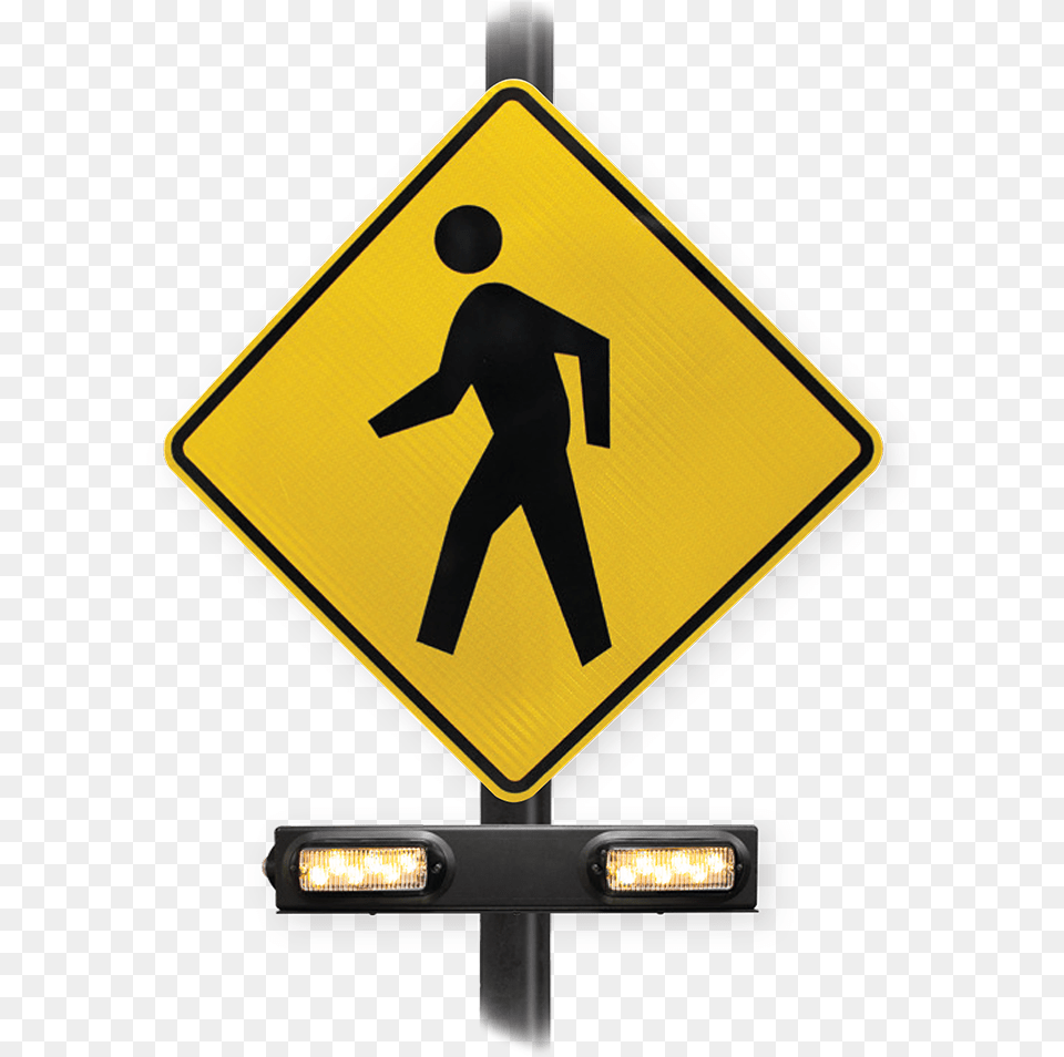 Street Sign Rrfb Pedestrian Crossing Sign With Arrow Crosswalk Sign, Symbol, Road Sign, Adult, Female Free Transparent Png