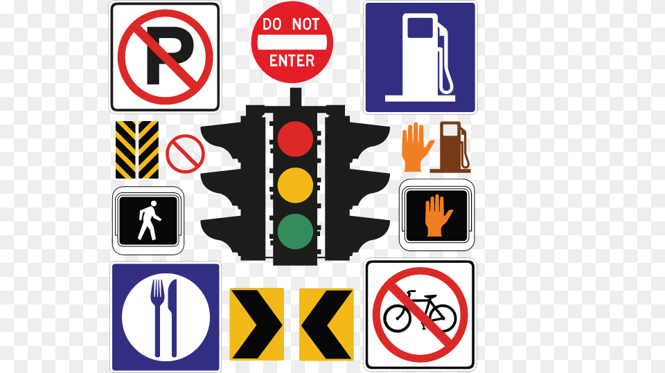 Street Signs And Icons Clipart Street Sign Icons, Light, Symbol, Traffic Light, Person Png Image