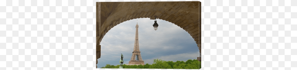 Streets Of Paris With Eiffel Tower In Background Canvas Steeple, Lamp, Animal, Horse, Mammal Free Png