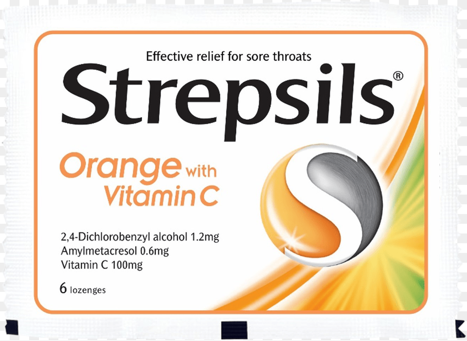 Strepsils Orange And Vitamin C Strepsils, Advertisement, Poster, Text, Paper Png