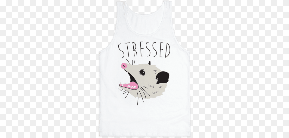 Stressed Opossum Tank Top Top, Clothing, Tank Top, Animal, Bird Png Image