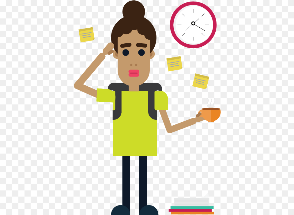 Stressed Student With To Do Lists And Coffee Stressed Student Clipart, Baby, Person, Face, Head Free Transparent Png