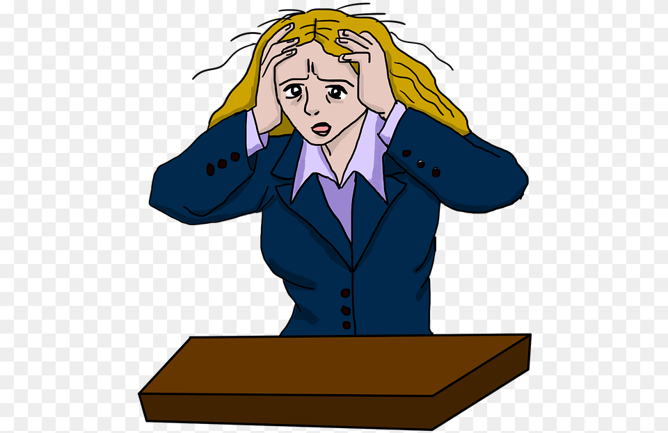 Stressed Woman Stress Stressed Tension Pressure Stress Girl, Person, Book, Publication, Art Free Transparent Png