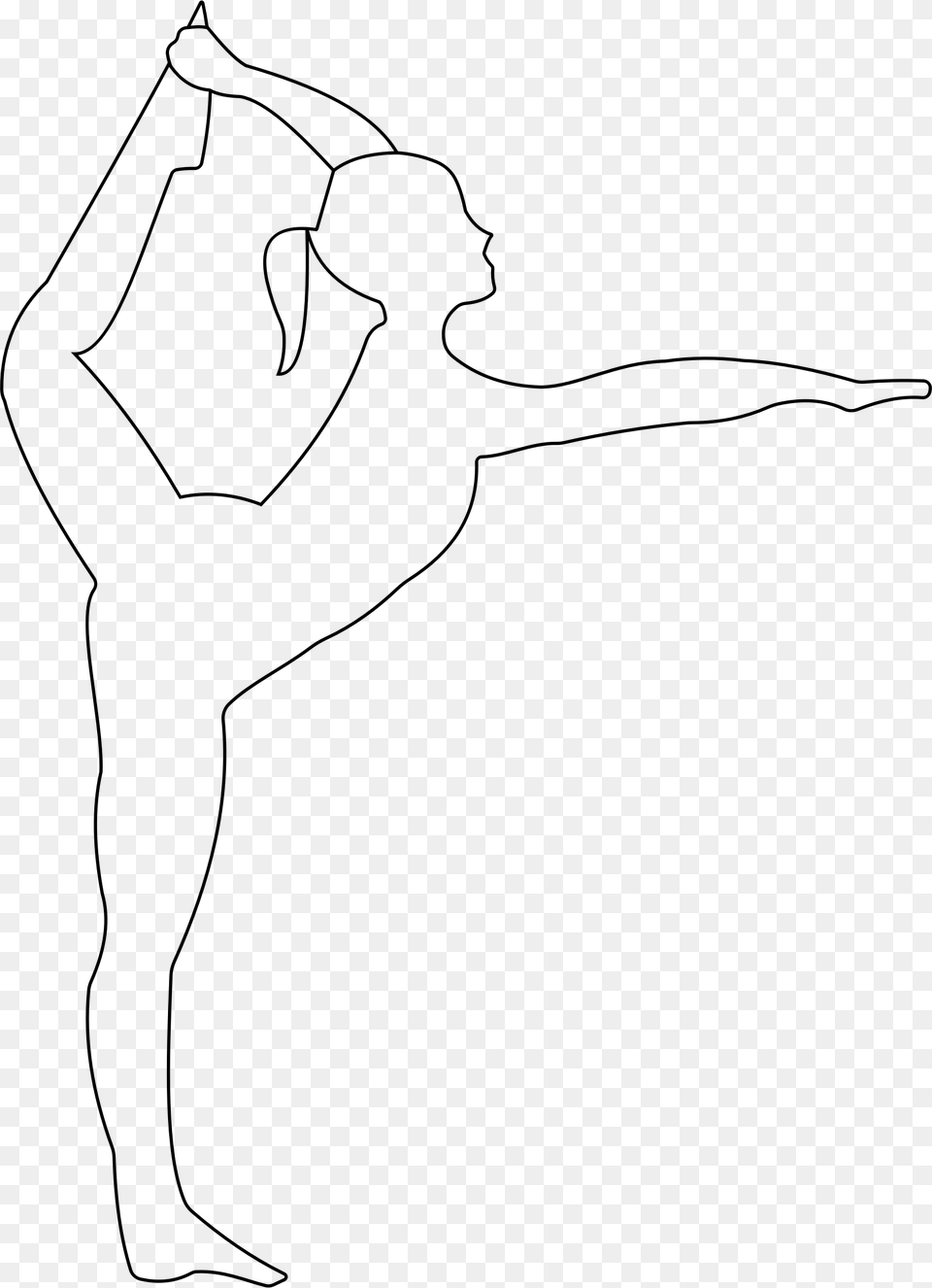 Stretching Ballerina Outline Clip Arts Ballerina Outline, Gray Free Png Download