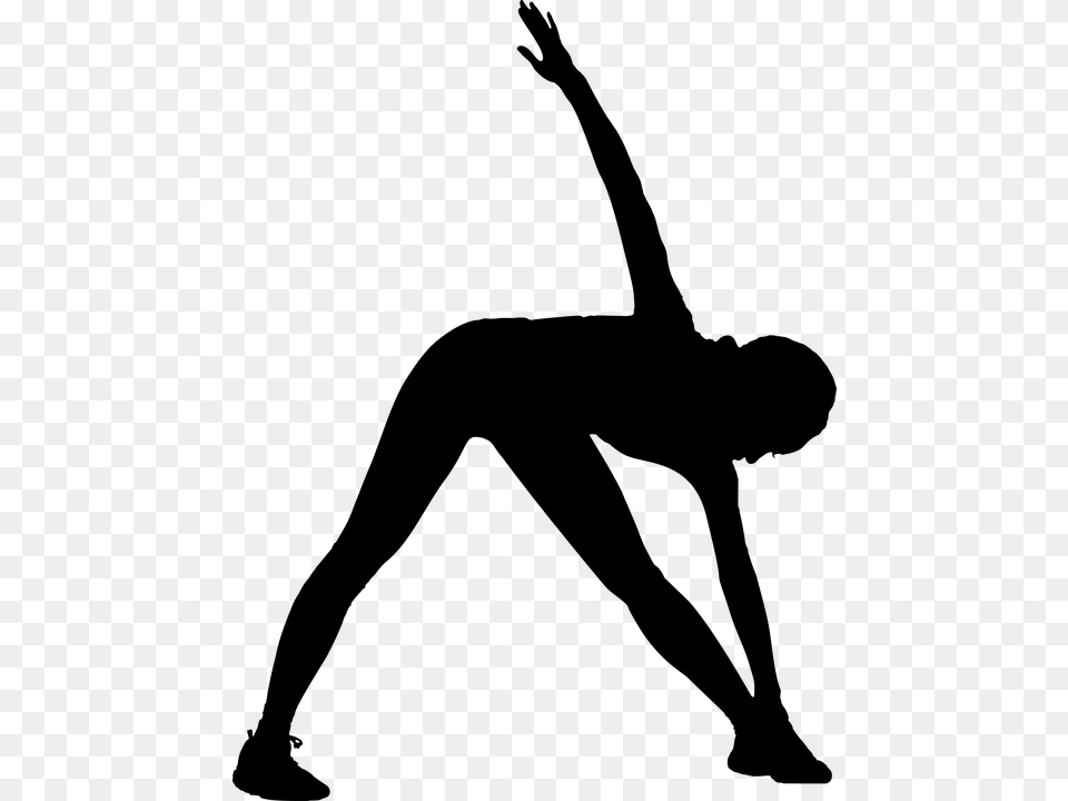 Stretching Woman Silhouette Stretching Silhouette, Gray Free Transparent Png