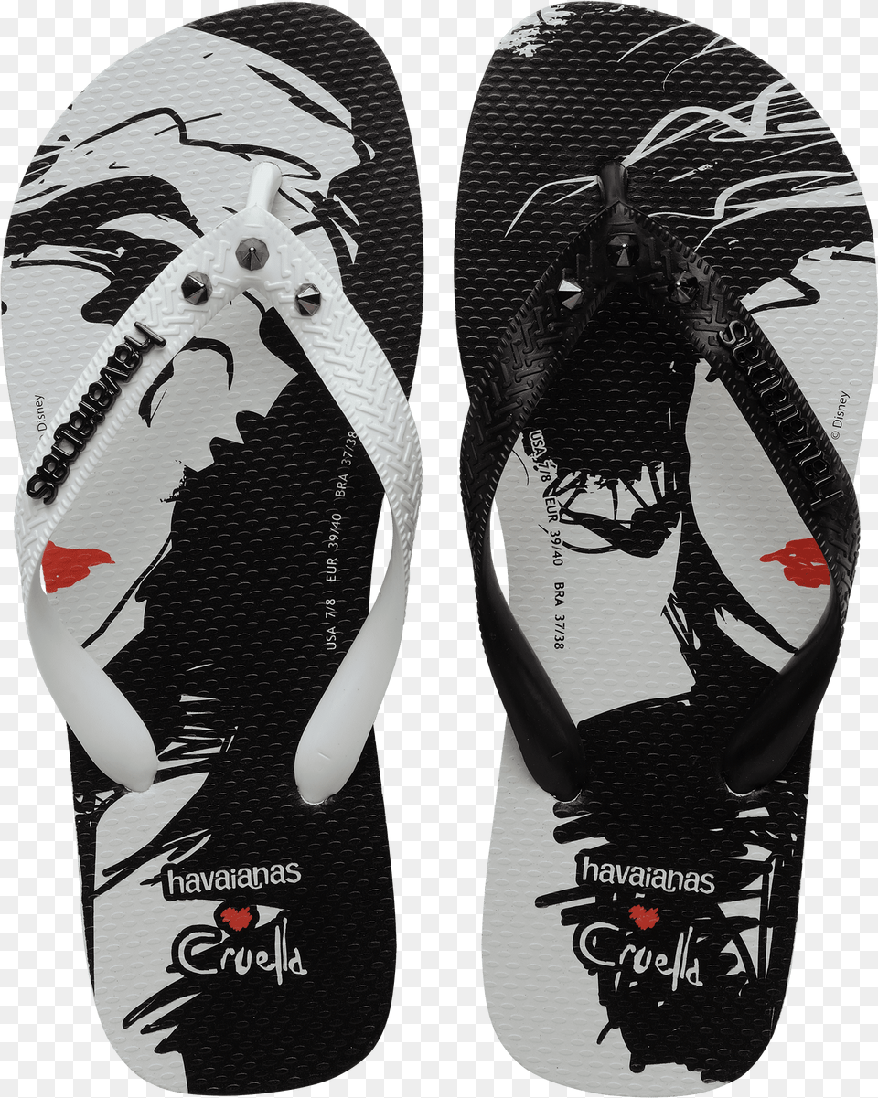 Strike A Pose With The New Cruella Merchandise Collections Havaianas Cruella, Clothing, Flip-flop, Footwear, Shoe Png Image