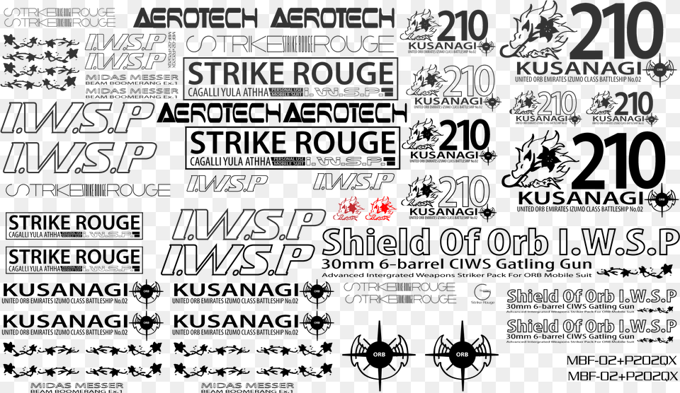 Strike Gundam Decals Png