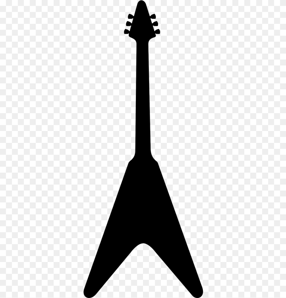 String Instrumentgibsonflying Vv Flying V Guitar Vector, Gray Free Transparent Png