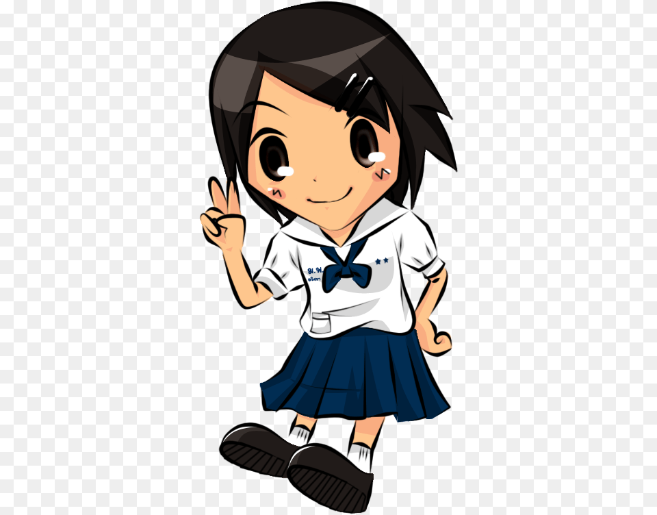 String Light Thai Student Uniform Cartoon Clipart In School Uniform Student, Book, Comics, Publication, Baby Png