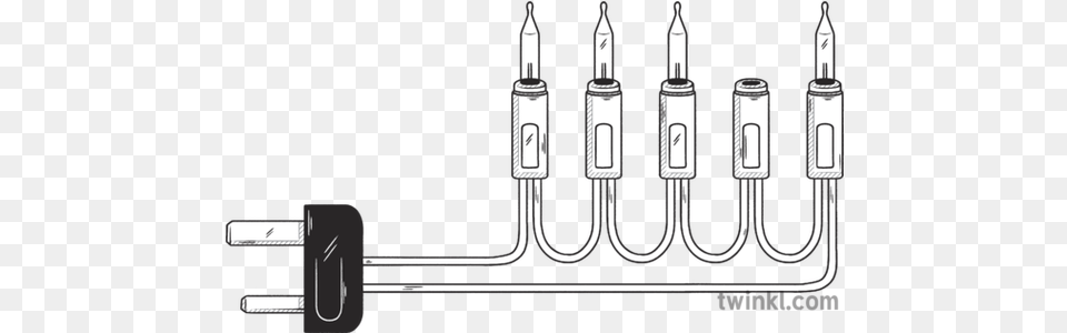 String Of Christmas Lights With Bulb Missing Beyond Diagram Line Art, Adapter, Electronics, Plug Png Image