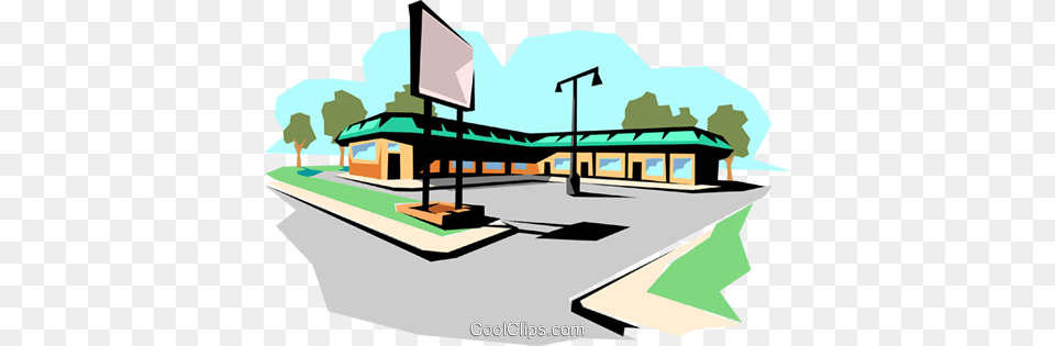 Strip Mall Royalty Vector Clip Art Illustration, Architecture, Building, Hotel, Indoors Png Image