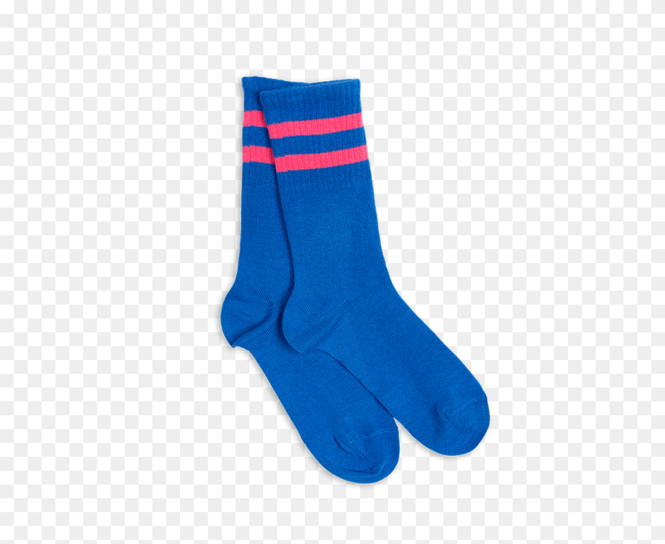 Stripe Sock In Blue, Clothing, Hosiery Png