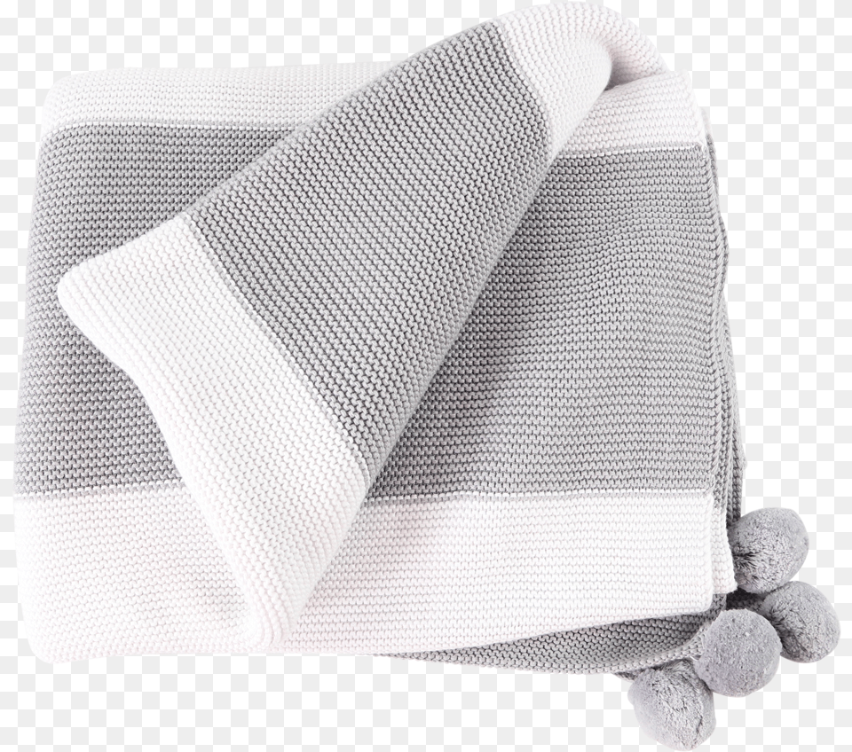 Stripe Throw With Pom Poms Mesh, Home Decor, Linen, Blanket, Towel Png Image