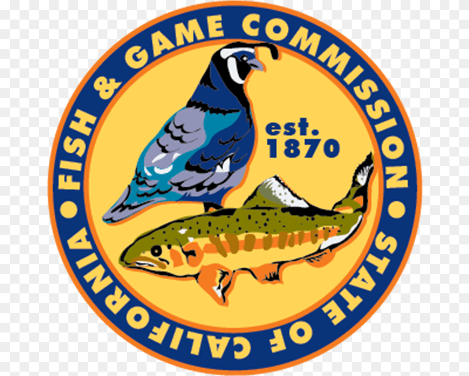 Striped Bass U2013 Cdfw News California Fish And Game Commission Logo, Badge, Symbol, Animal, Bird Png Image