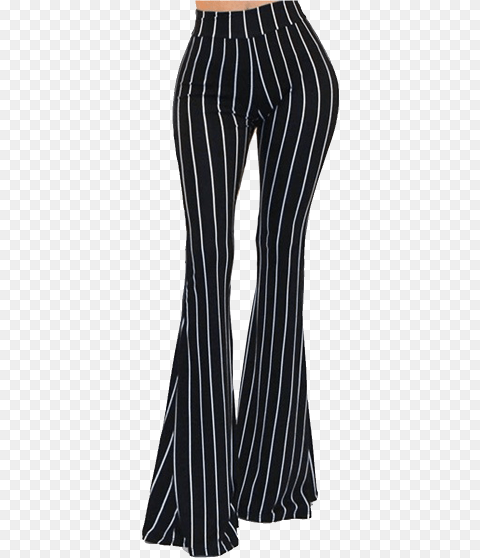 Striped Bell Bottom Leggings, Clothing, Pants, Coat Free Transparent Png