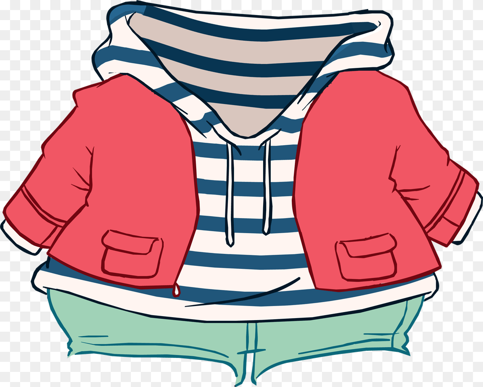 Striped Hoodie And Jacket Club Penguin Wiki Fandom Powered, Clothing, Coat, Hood, Knitwear Free Png