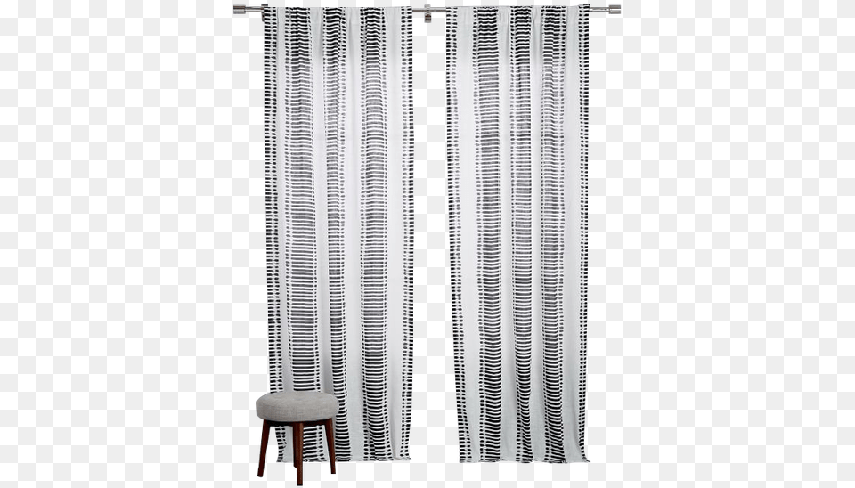 Striped Ikat Curtain Slate 108 West Elm Striped Ikat Curtain, Home Decor, Linen Free Png Download