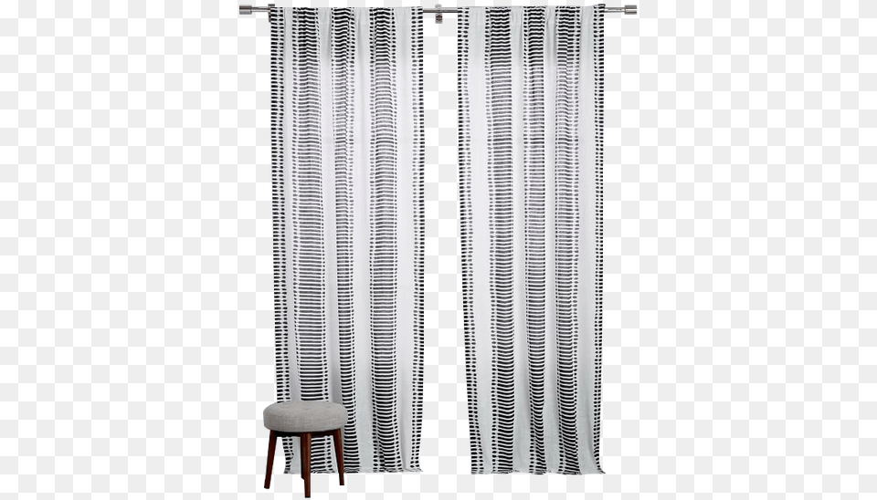 Striped Ikat Curtain Slate, Home Decor, Linen Free Transparent Png