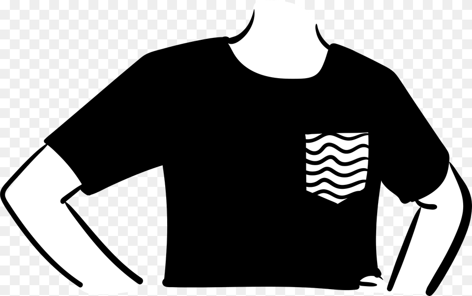 Striped Pocket Tee Clipart, Clothing, Long Sleeve, Sleeve, T-shirt Free Png