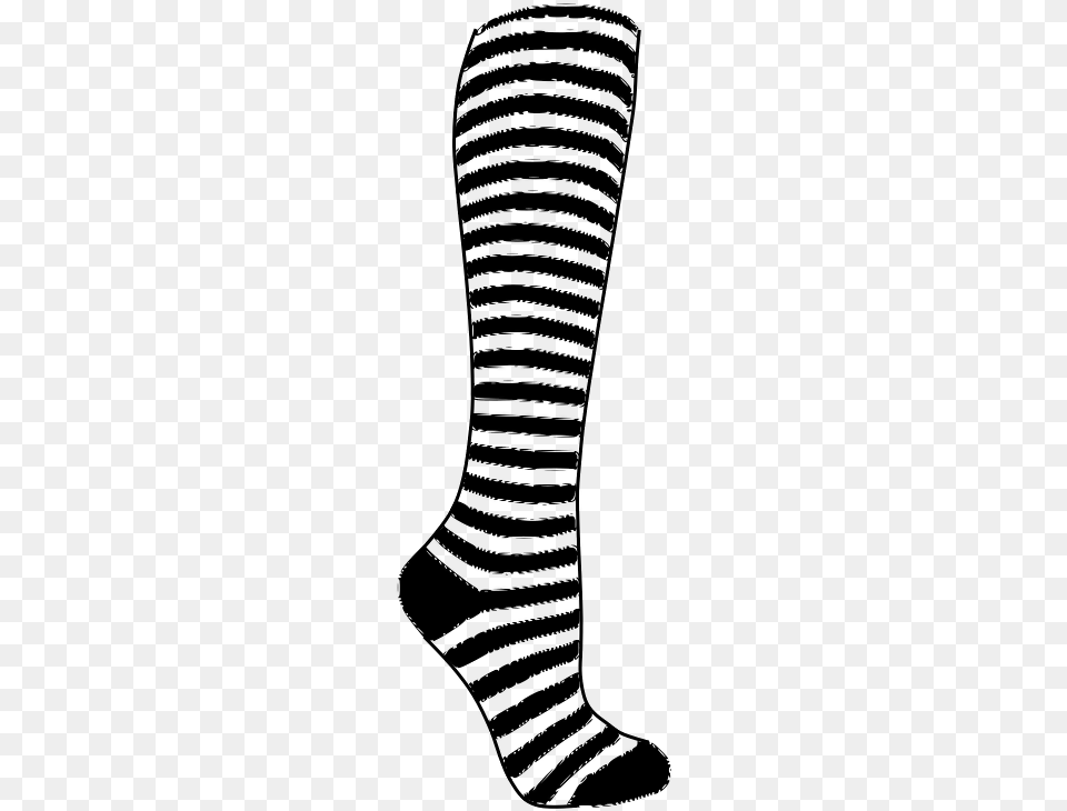 Striped Socks Clip Art, Gray Png Image