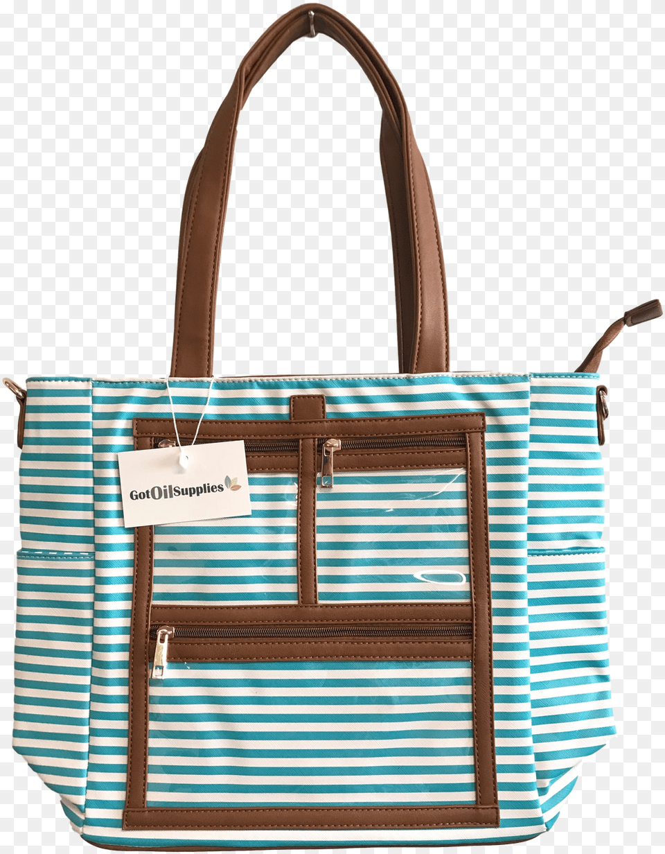 Striped Tote Bag With Clear Pocket, Accessories, Handbag, Purse, Tote Bag Free Png