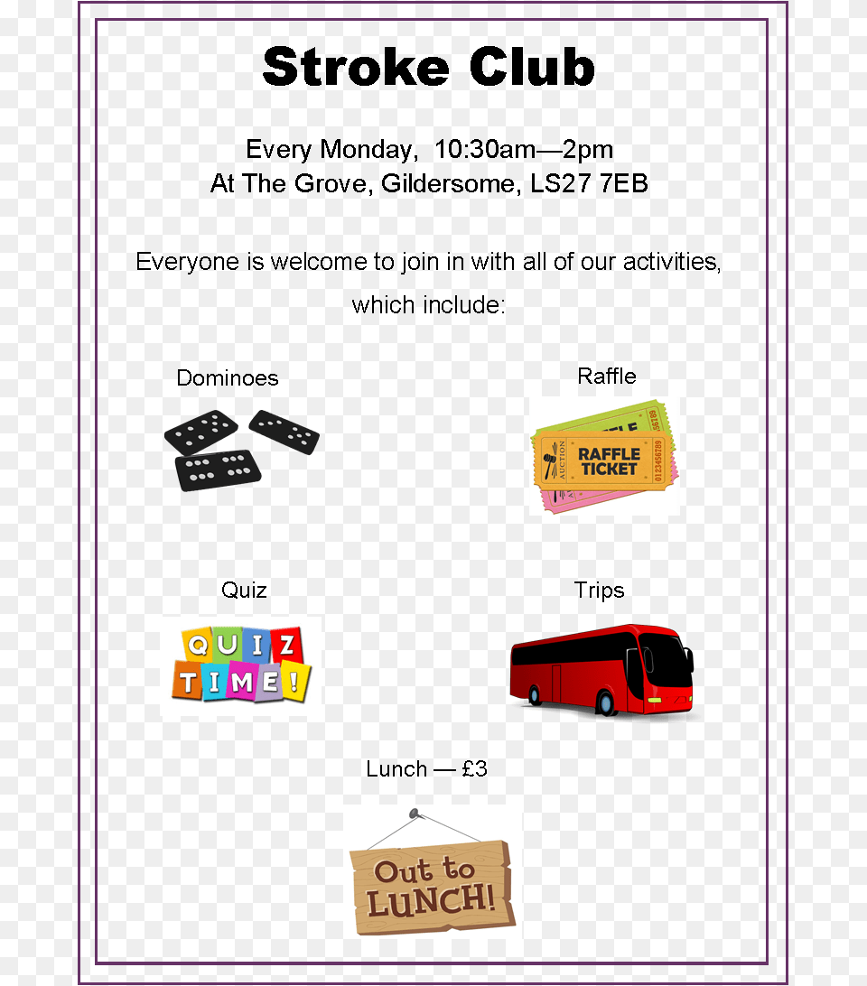 Stroke Club Out To Lunch Sign, Advertisement, Poster, Bus, Transportation Free Transparent Png