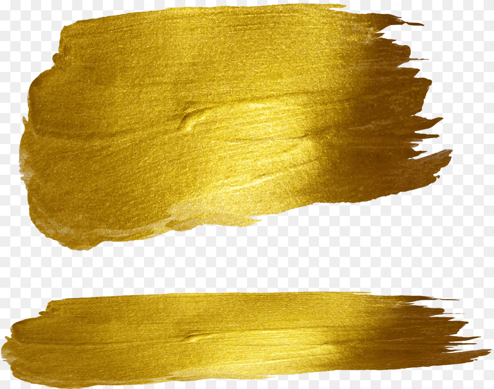 Strokes Gold Brush Illustration Ink Paint Stroke Gold, Plant, Petal, Flower, Leaf Free Png Download
