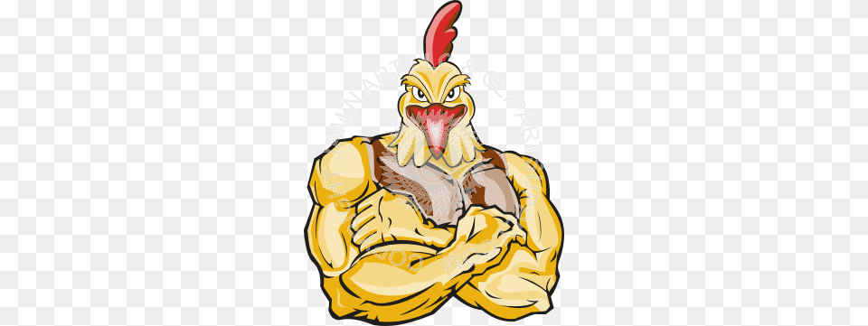 Strong Gamecock With Arms Crossed, Animal, Beak, Bird, Adult Png Image