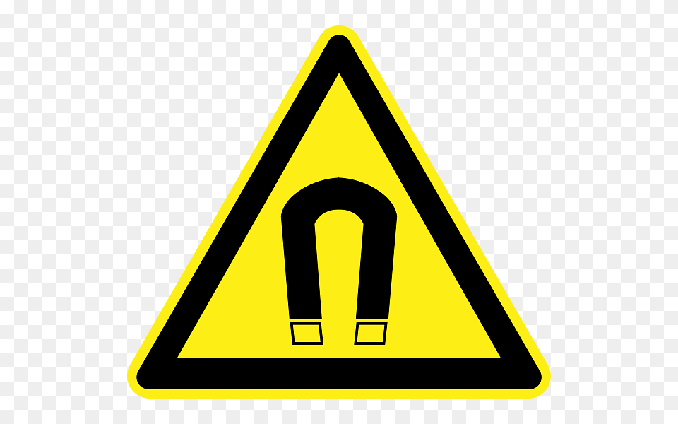 Strong Magnetic Field Hazard Warning Sign, Symbol, Road Sign Png