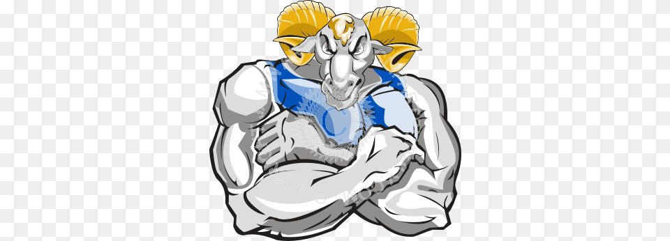 Strong Ram Man With Crossed Arms, Book, Comics, Publication, Baby Png
