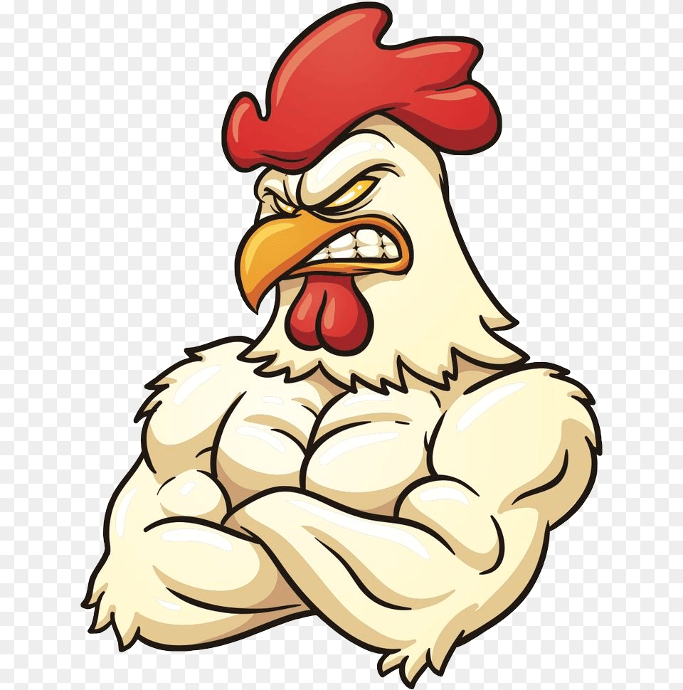 Strong Rooster Strong Chicken Cartoon, Baby, Person, Animal, Bird Png