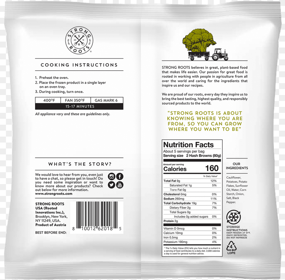 Strong Roots Cauliflower Hash Browns, Book, Publication, Advertisement, Text Free Transparent Png