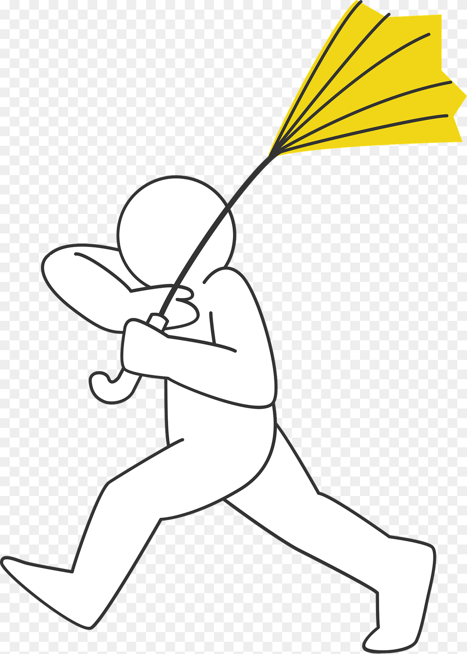 Strong Wind Blows Umbrella Inside Out Clipart, People, Person, Badminton, Sport Free Png Download