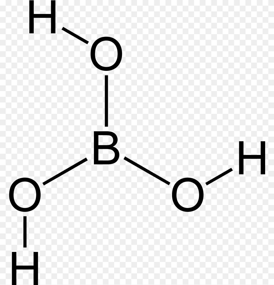 Structure Boric Acid, Gray Free Png