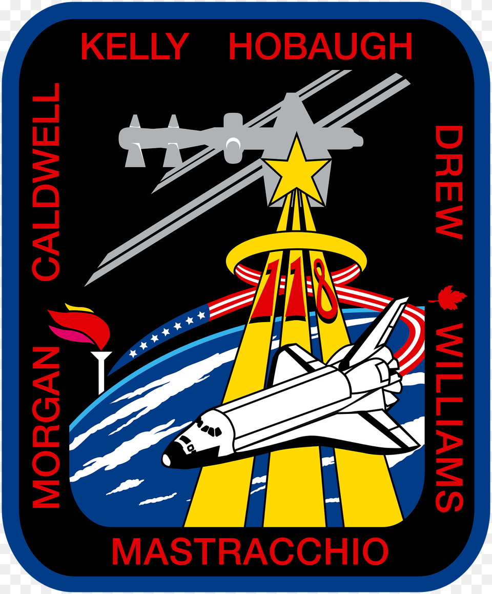 Sts 118 Patch New Clipart, Aircraft, Transportation, Vehicle, Utility Pole Png Image