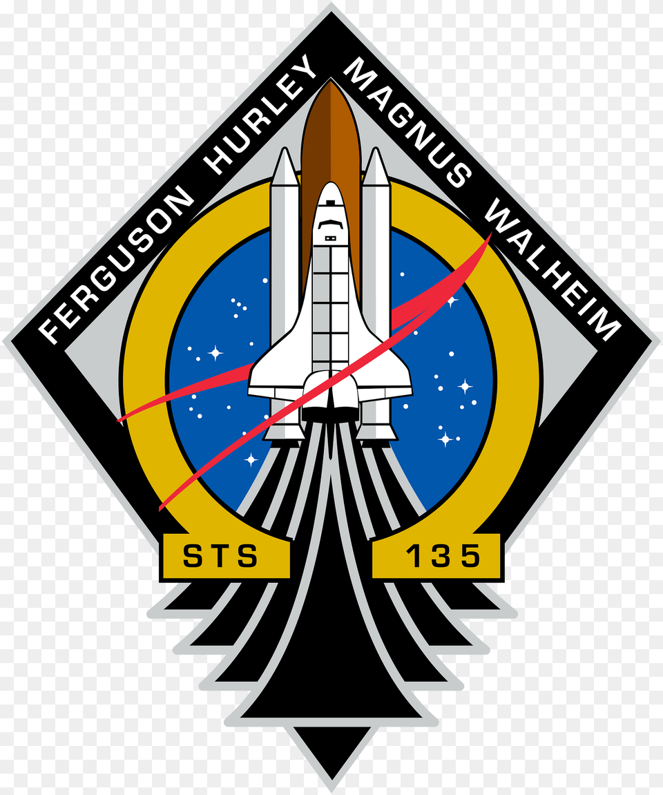 Sts 135 Patch Clipart, Aircraft, Transportation, Vehicle, Spaceship Free Png