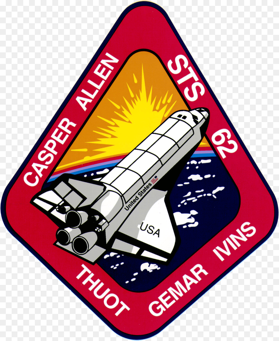 Sts 62 Patch, Aircraft, Spaceship, Transportation, Vehicle Png