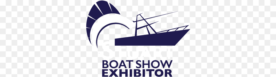 Stuart Boat Show Exhibitor Logo Navy And White With Stuart Boat Show, Advertisement, Poster, Aircraft, Transportation Free Transparent Png