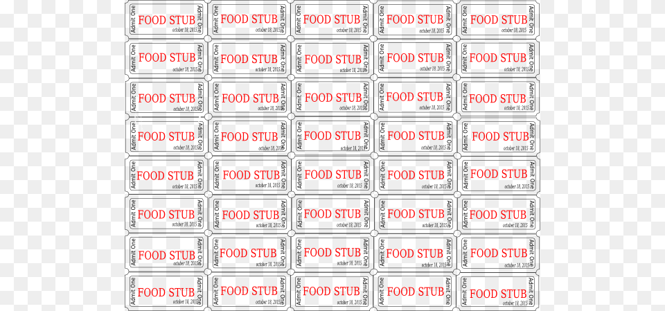 Stub Clipart Food Food Stub Clip Art, Text, Scoreboard, License Plate, Transportation Png