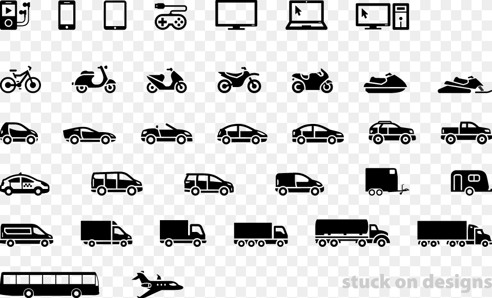 Stuck Vehicles Icons, Stencil, Car, Transportation, Vehicle Free Png Download