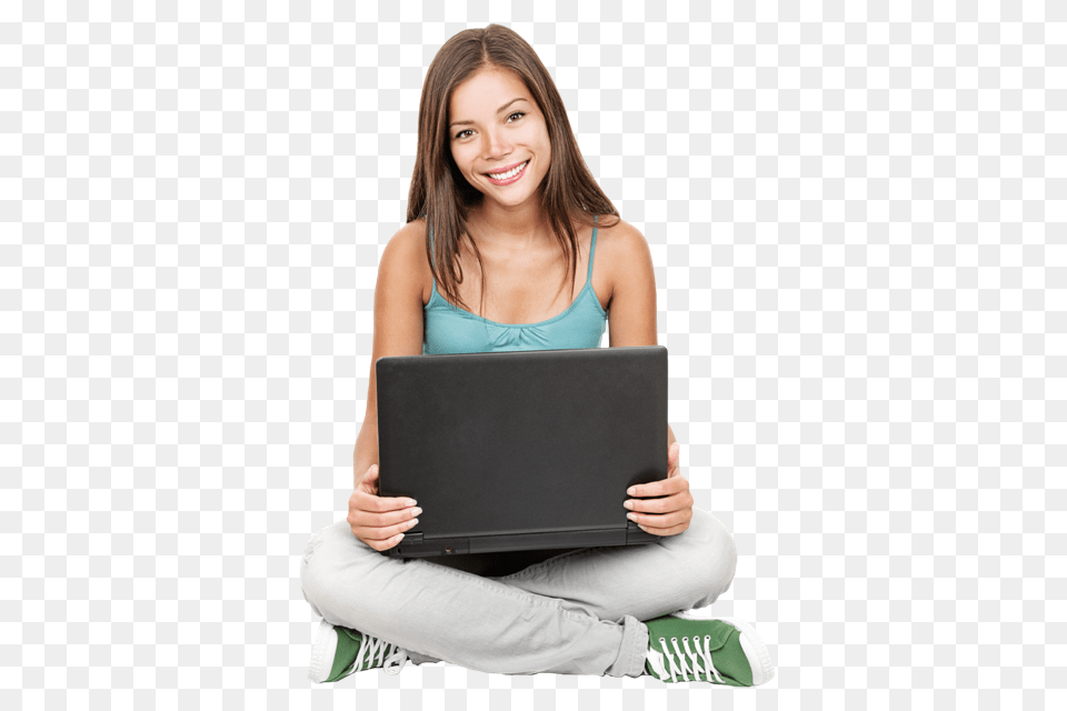 Student, Laptop, Computer, Electronics, Sitting Png