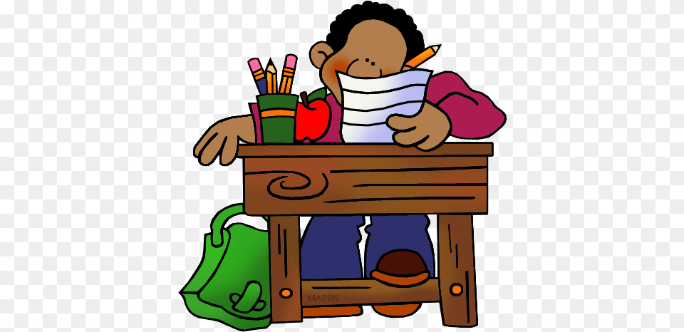 Student At Desk School Desk Clip Art, Baby, Person, Furniture, Reading Free Png