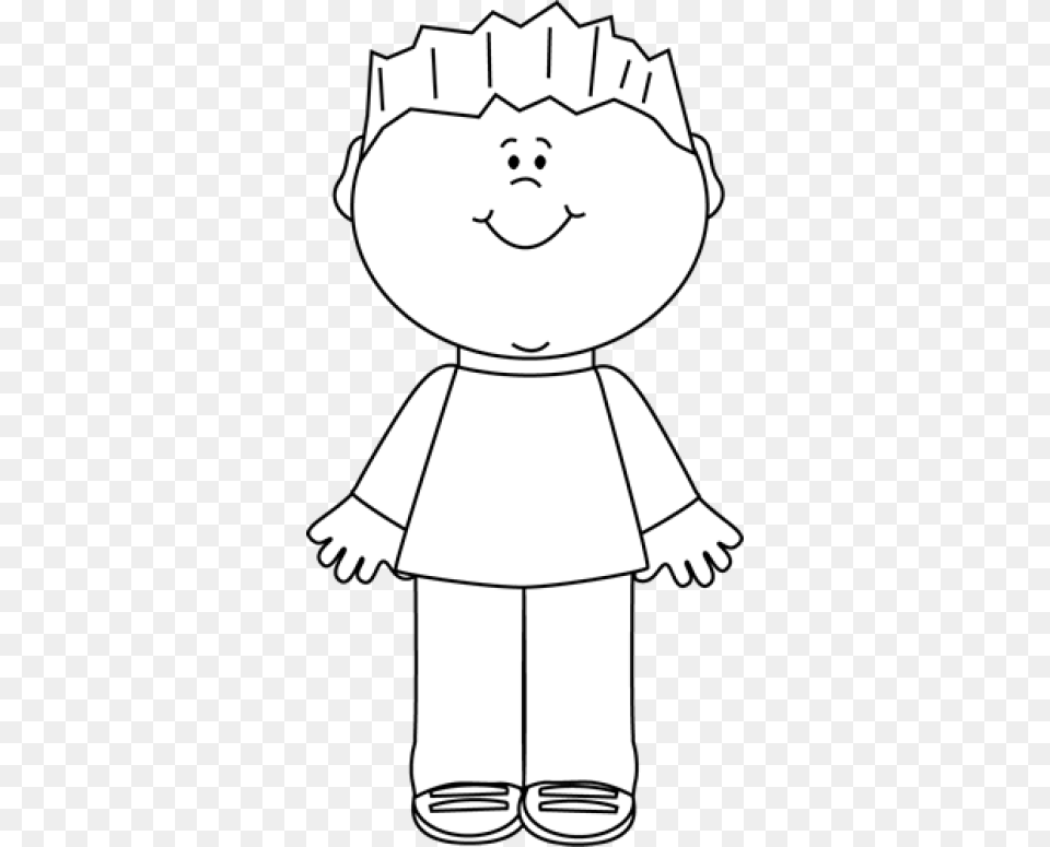 Student Black And White Clipart, Baby, Person, Stencil Free Png Download