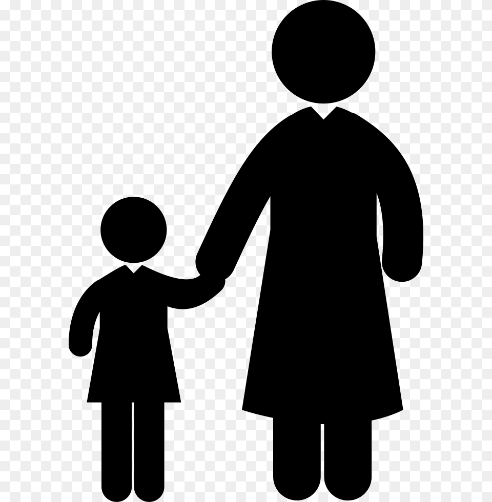 Student Child And Adult Professor Families Of Four Black And White, Silhouette, Body Part, Hand, Person Png Image