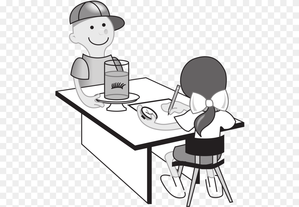 Student Classroom Clipart Black And White, Table, Furniture, Winter, Snowman Png Image
