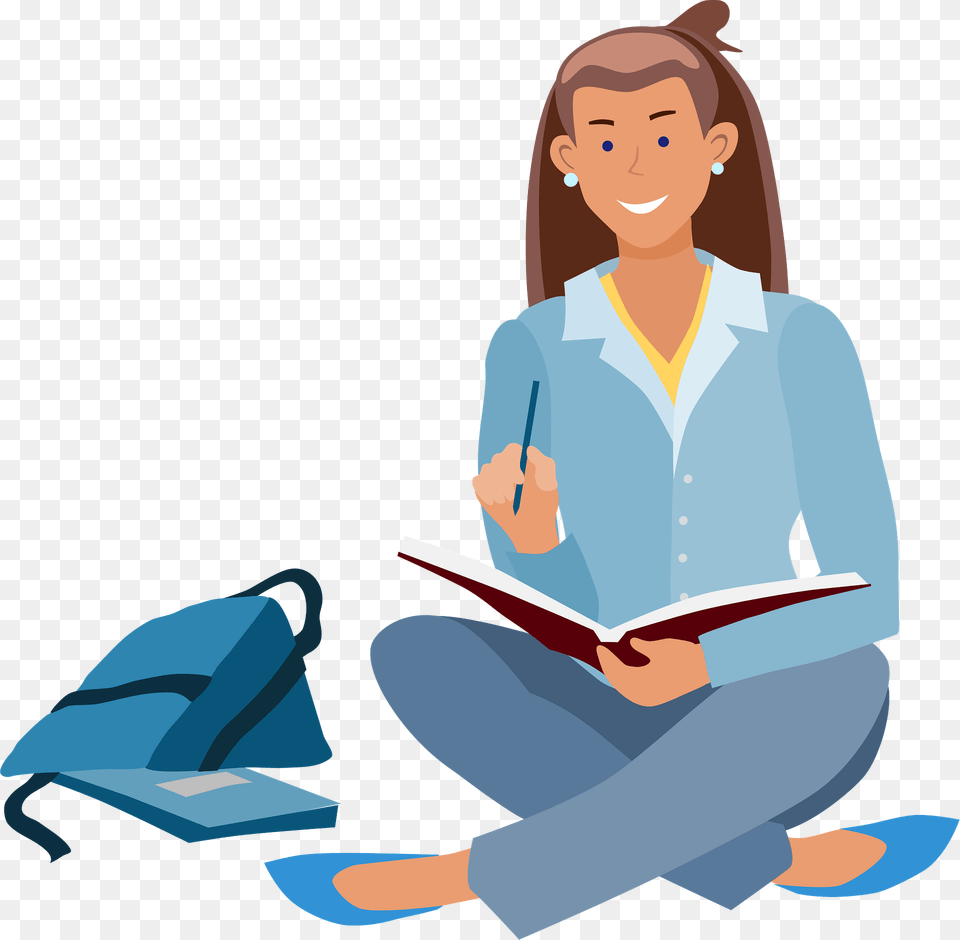 Student Clipart, Person, Reading, Sitting, Clothing Png